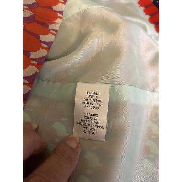 Nanette Lepore Womens 100% Silk Lined Pinkish Orange Beaded Halter Tank Top Sz.4 - Picture 11 of 11